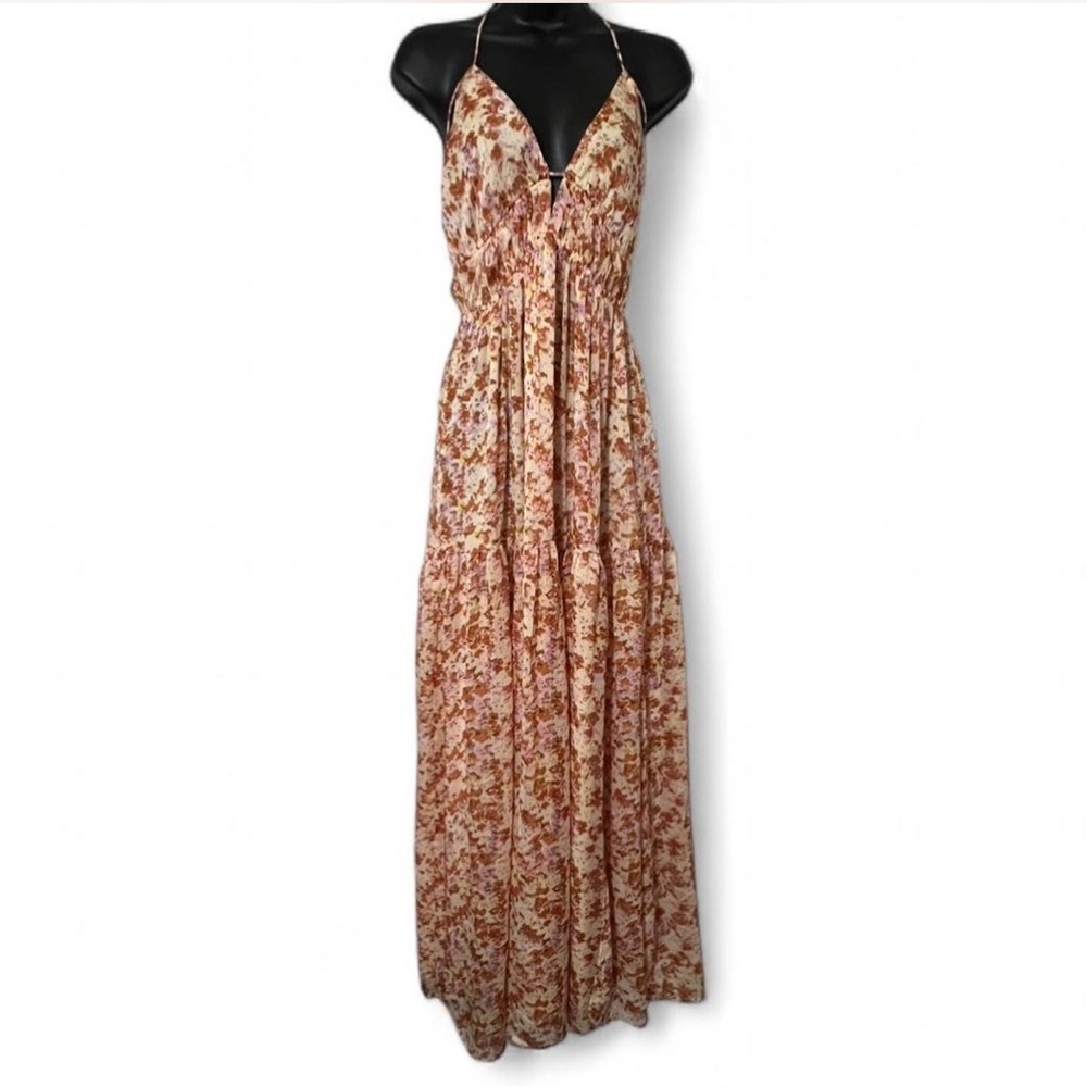 ASTR The Label Ryliana Floral Maxi Dress Open Back NWT